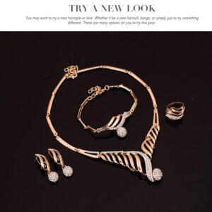 Four-piece Jewelry Set Fashion Alloy Necklace Earrings Bracelet