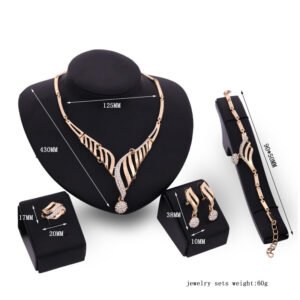 Four-piece Jewelry Set Fashion Alloy Necklace Earrings Bracelet